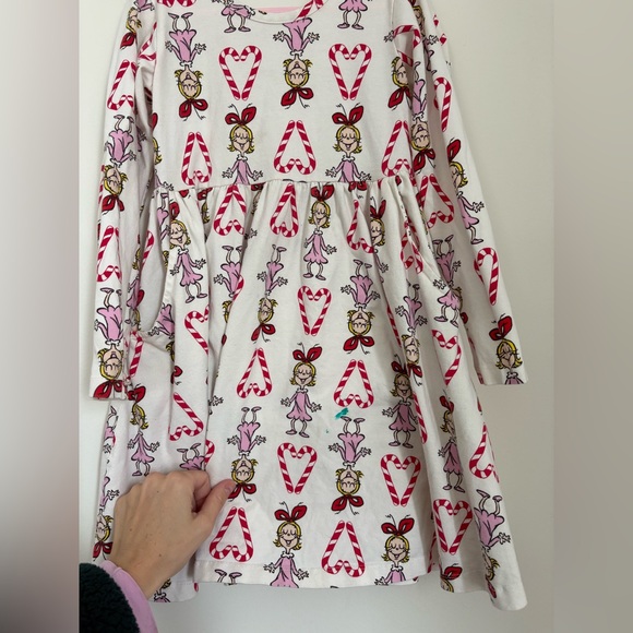 Hanna Andersson White Dress with Red Hearts and Cartoon Print - Picture 5 of 6